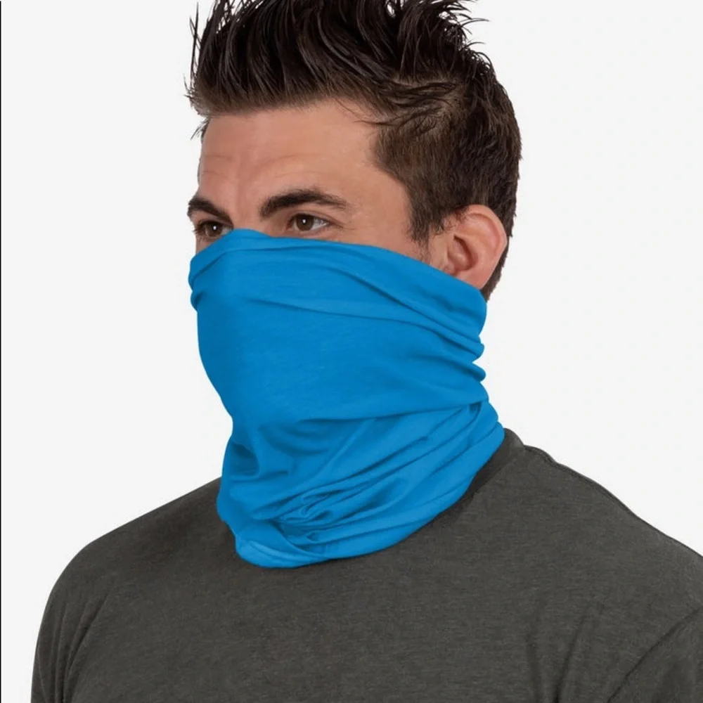 FOCO NFL CAROLINA PANTHERS BIG LOGO NECK GAITER SCARF BLACK BLUE OS UNISEX NWT
